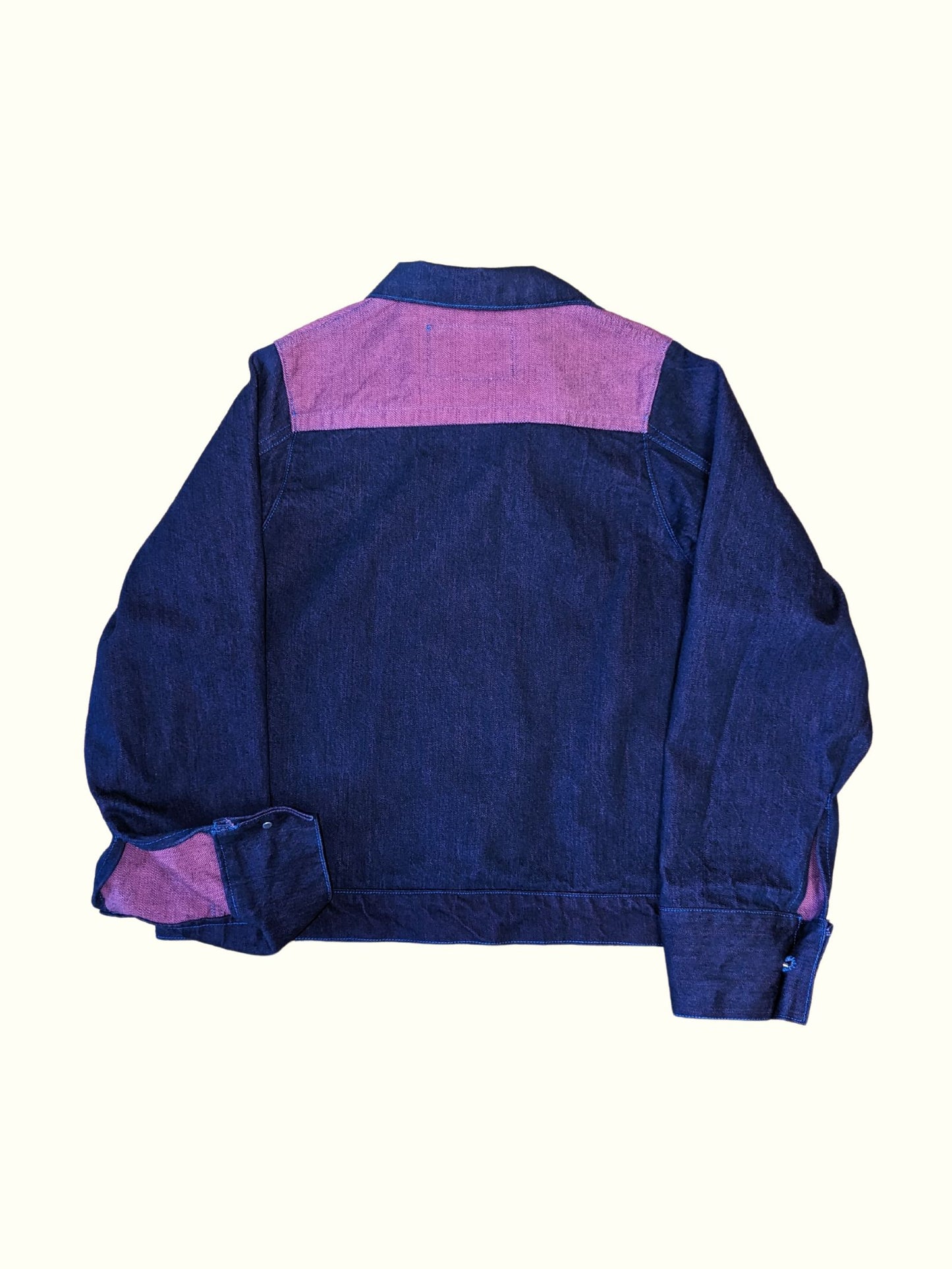 Green & Pink Denim Trucker Jacket