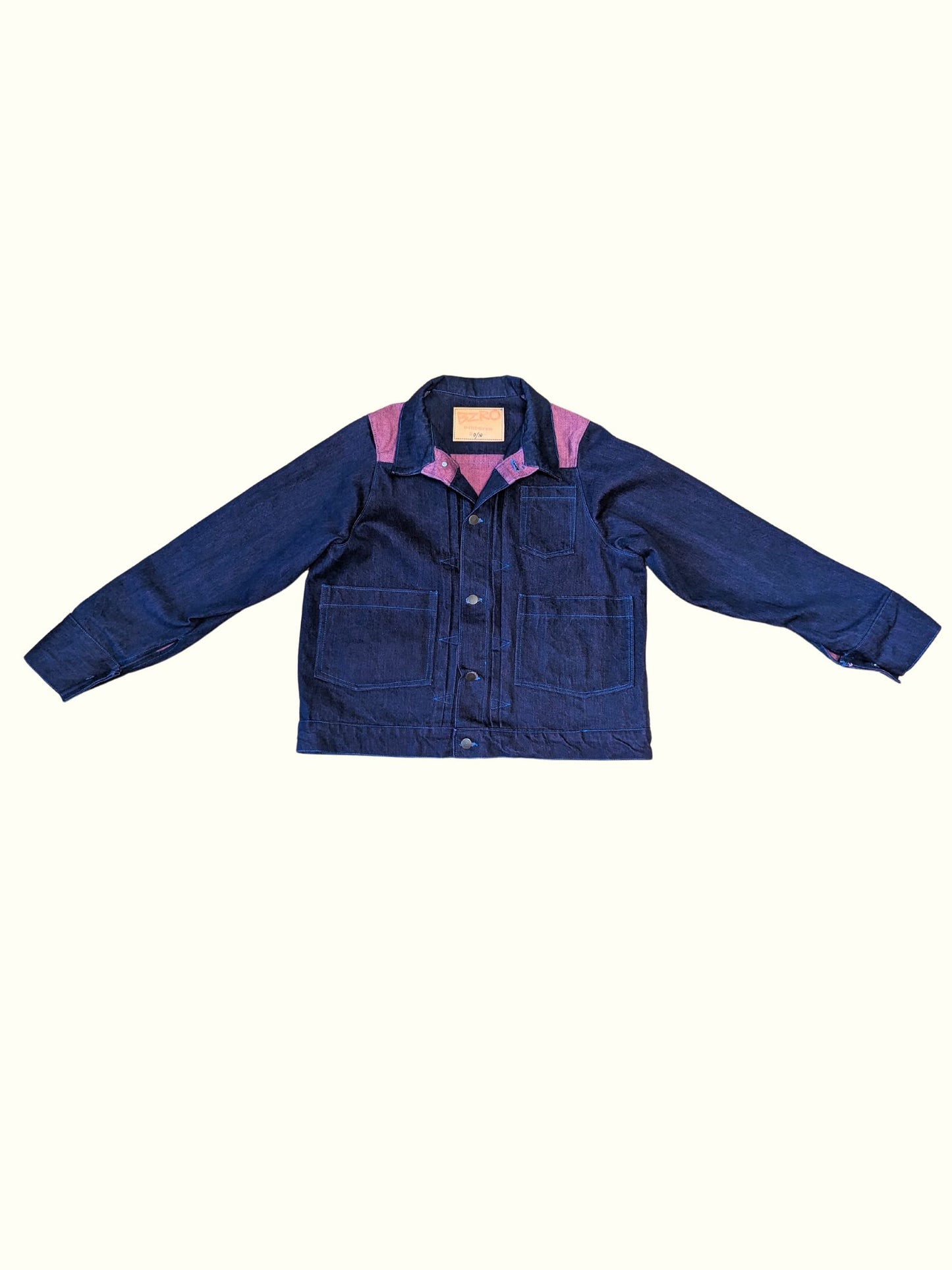 Green & Pink Denim Trucker Jacket