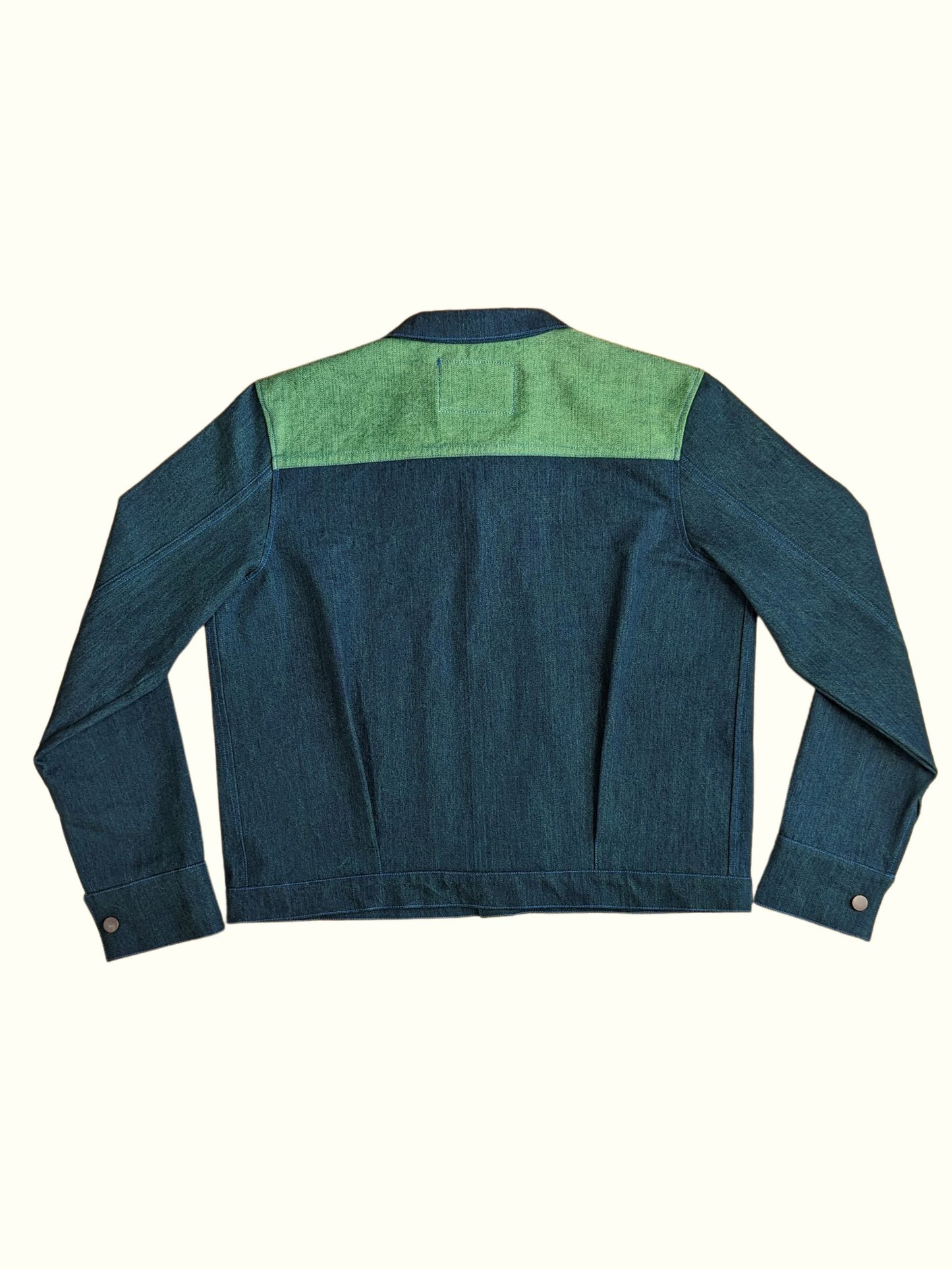 Green & Pink Denim Trucker Jacket